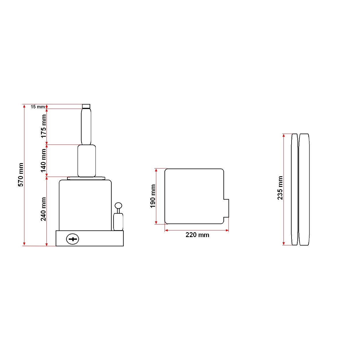Cric hidraulic cu piston dublu 32 tone 255mm